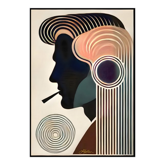 Mid Century Modern Art Contemplation Photo Print (Front)