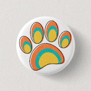 Mid Century Modern Art Dog Paw Prints Custom 3 Cm Round Badge