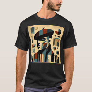 Mid Century Modern Art Man Wearing A Beret T-Shirt