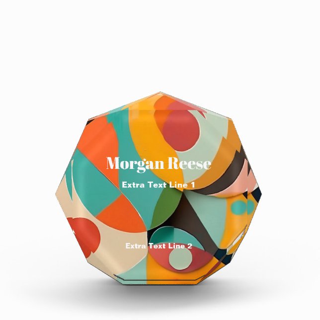 Mid Century Modern Art, Name & 2 Text Lines Photo Block (Front)