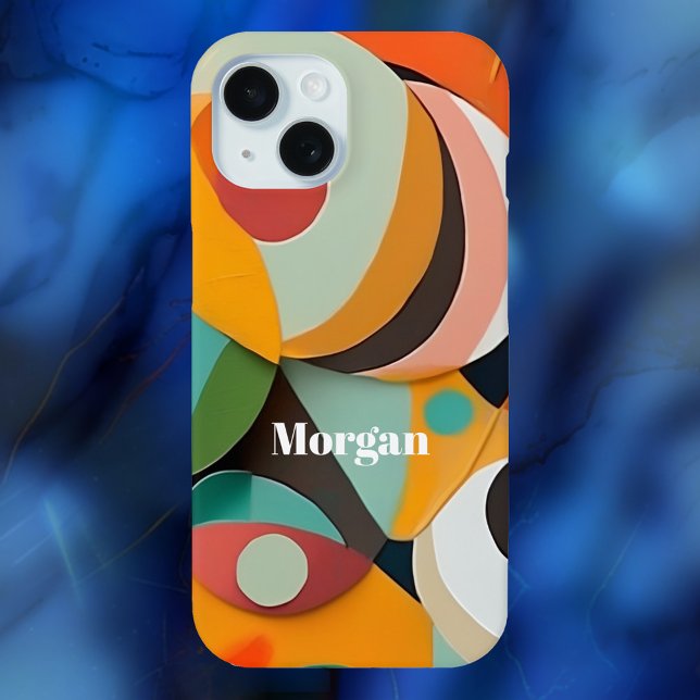 Mid Century Modern Art, Name, Geometric Case-Mate iPhone Case (Creator Uploaded)