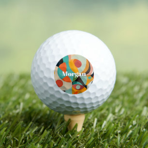 Mid Century Modern Art, Name or Monogram Geometric Golf Balls