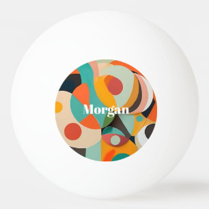 Mid Century Modern Art, Name or Monogram Geometric Ping Pong Ball