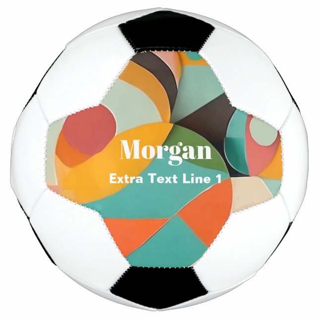 Mid Century Modern Art, Name & Text Line Football (Front)
