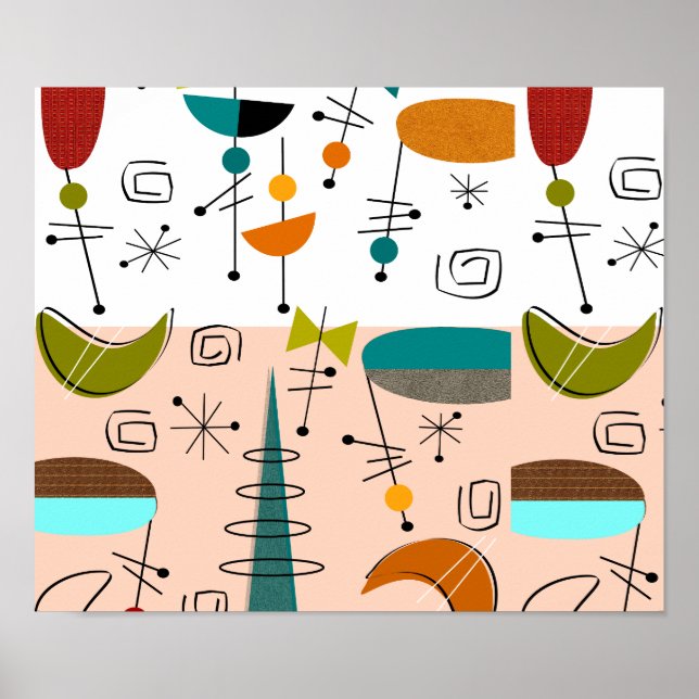 Mid-Century Modern Art Poster Half Moons 6 (Front)