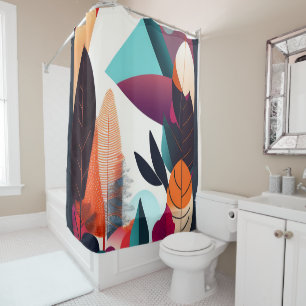 Mid-Century Modern Art Shower Curtain – Elevate Yo