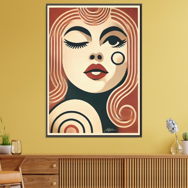 Mid Century Modern Art The Beauty Spot Canvas Print (Insitu(LivingRoom))
