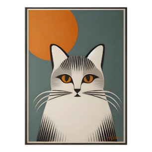 Mid Century Modern Art The Grey Cat Photo Print
