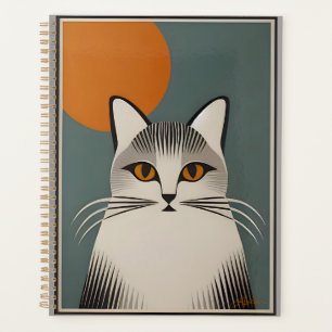 Mid Century Modern Art The Grey Cat Planner