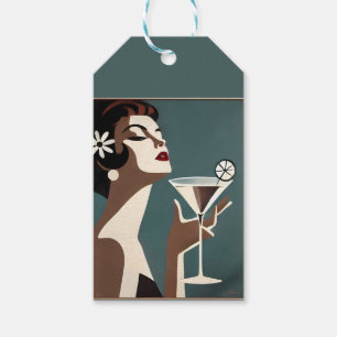 Mid Century Modern Art The Martini DIva Gift Tags