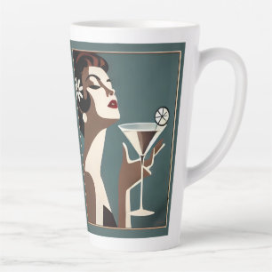 Mid Century Modern Art The Martini DIva Latte Mug