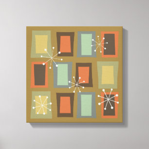 Mid Century Modern Art 'Wonky Doors' Canvas Print