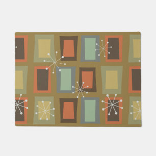 Mid Century Modern Art 'Wonky Doors' Doormat