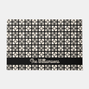 Mid Century Modern Atomic 1950s Retro Personalized Doormat