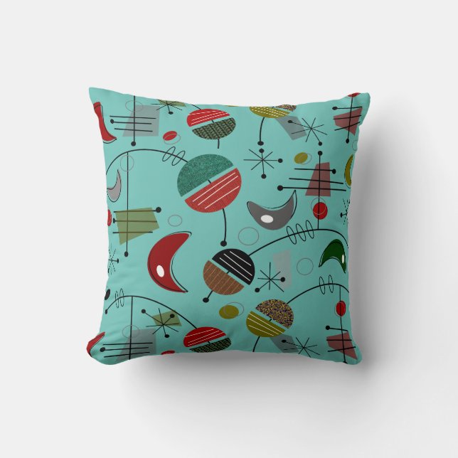 Mid-Century Modern Atomic Abstract Cushion (Front)