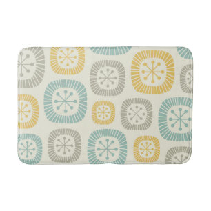 Mid Century Modern Atomic Age Abstract Pattern Bath Mat