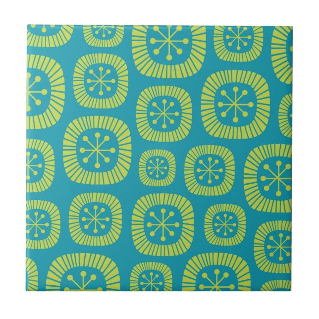 Mid Century Modern Atomic Age Abstract Pattern Tile (Front)