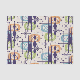 Mid Century Modern Atomic Age Abstract Pattern Tissue Paper