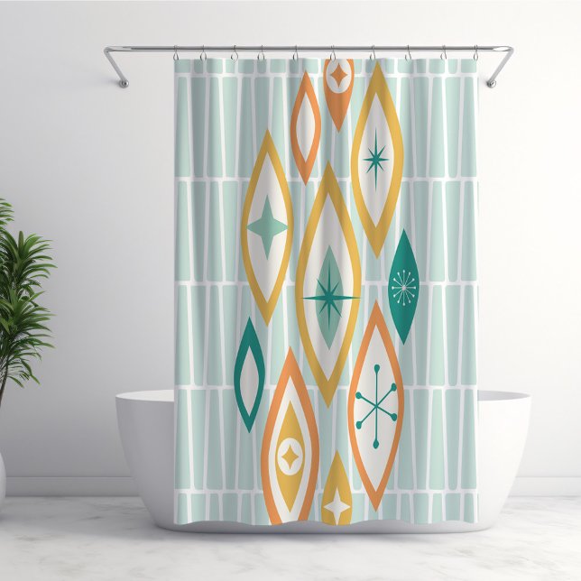 Mid Century Modern Atomic Age Abstract Shower Curtain (Creator Uploaded)
