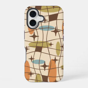 Mid Century Modern Atomic Age Cosmic Pattern iPhone 16 Case