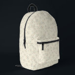 Mid-Century Modern Atomic Age Cream Pattern Printed Backpack<br><div class="desc">This vintage-inspired pattern features a Mid-Century Modern motif for a fun retro style. Asterisk shapes are tipped with colourful dots in avocado green,  orange,  aqua blue,  sunny yellow,  magenta and purple all set against a cream coloured background.</div>