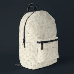 Mid-Century Modern Atomic Age Cream Pattern Printed Backpack<br><div class="desc">This vintage-inspired pattern features a Mid-Century Modern motif for a fun retro style. Asterisk shapes are tipped with colourful dots in avocado green, orange, aqua blue, sunny yellow, magenta and purple all set against a cream coloured background.</div>