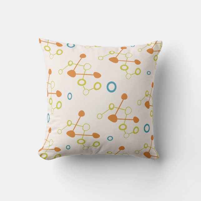 Mid Century Modern Atomic Age Pattern Cushion (Front)