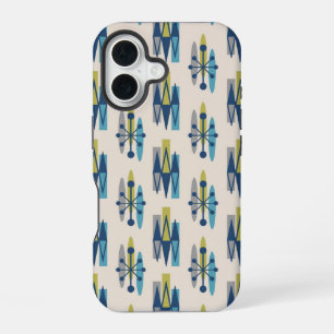 Mid Century Modern Atomic Age Pattern iPhone 16 Case