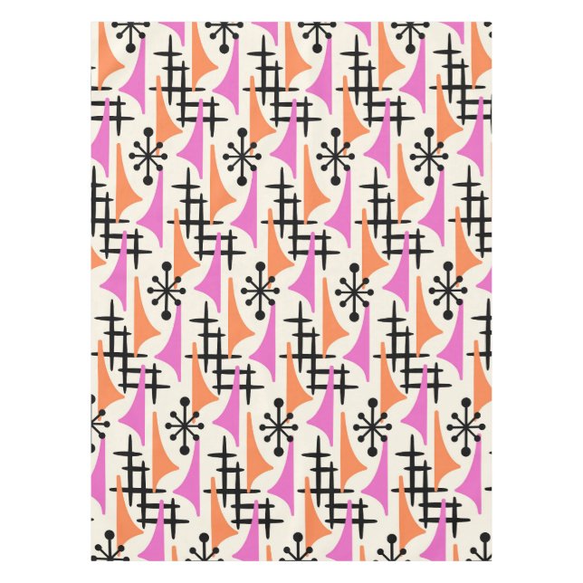 Mid-Century Modern Atomic Age Pattern Tablecloth (Front)