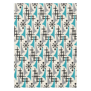 Mid Century Modern Atomic Age Pattern Tablecloth