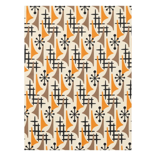 Mid-Century Modern Atomic Age Pattern Tablecloth (Front)