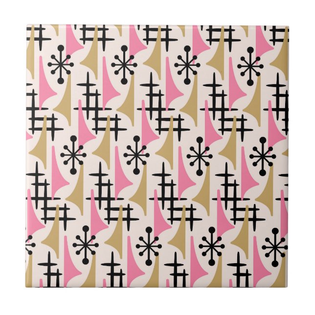 Mid Century Modern Atomic Age Pattern Tile (Front)