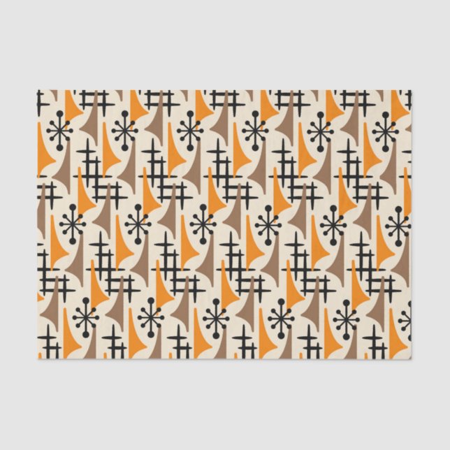 Mid-Century Modern Atomic Age Pattern Tissue Paper (Front)