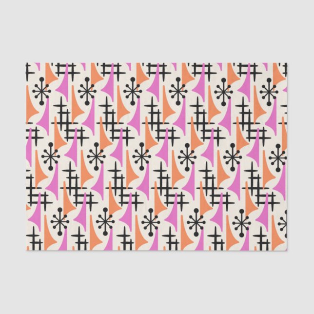 Mid-Century Modern Atomic Age Pattern Tissue Paper (Front)