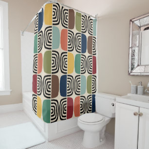 Mid Century Modern Atomic Age Shower Curtain