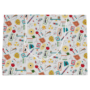 Mid Century Modern Atomic Age STEM Physics Scatter Large Gift Bag