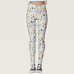 Mid Century Modern Atomic Age STEM Physics Scatter Leggings