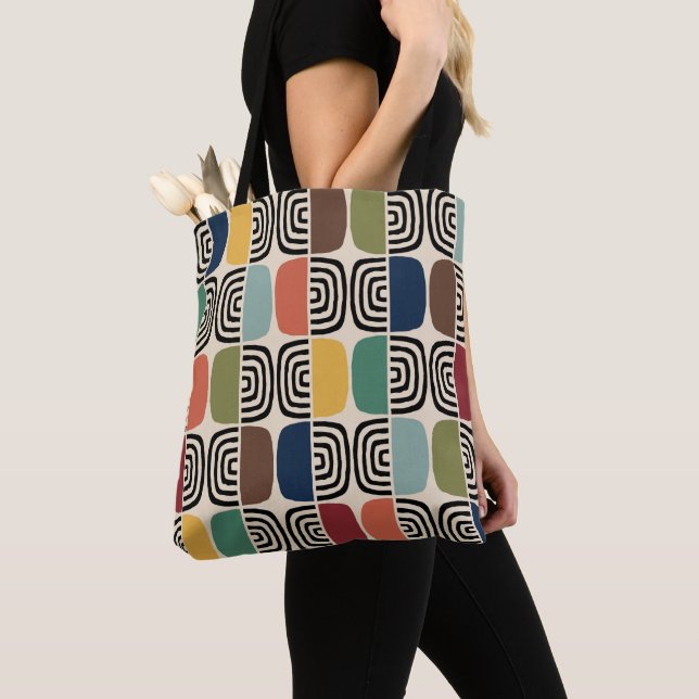Mid Century Modern Atomic Age Tote Bag (Close Up)