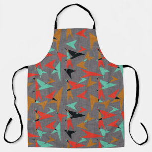 Mid Century Modern Atomic Arrows Black Orange Grey Apron