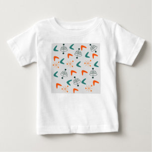 Mid-Century Modern Atomic Boomerangs Baby T-Shirt