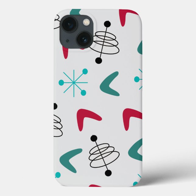 Mid-Century Modern Atomic Boomerangs Case-Mate iPhone Case (Back)