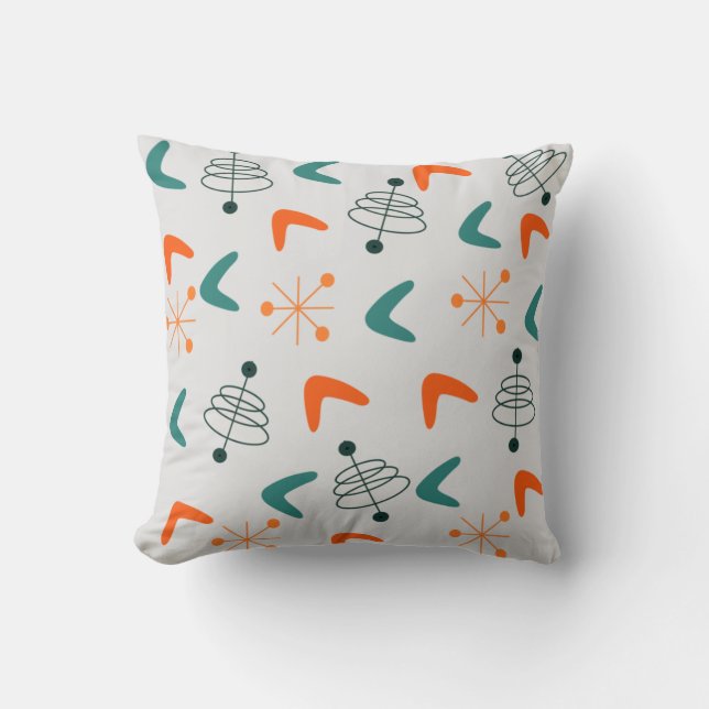 Mid-Century Modern Atomic Boomerangs Cushion (Front)