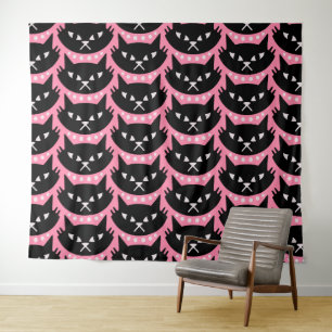 Mid Century Modern Atomic Cat Pattern Tapestry
