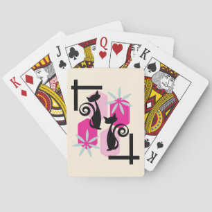 Mid Century Modern Atomic Cat Playing Cards