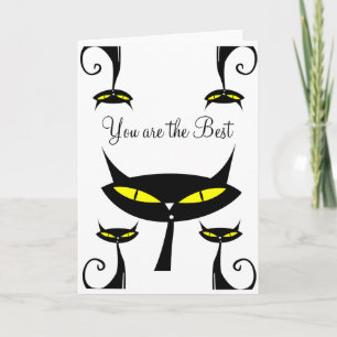 Mid Century Modern Atomic Cat You Are The Best Card