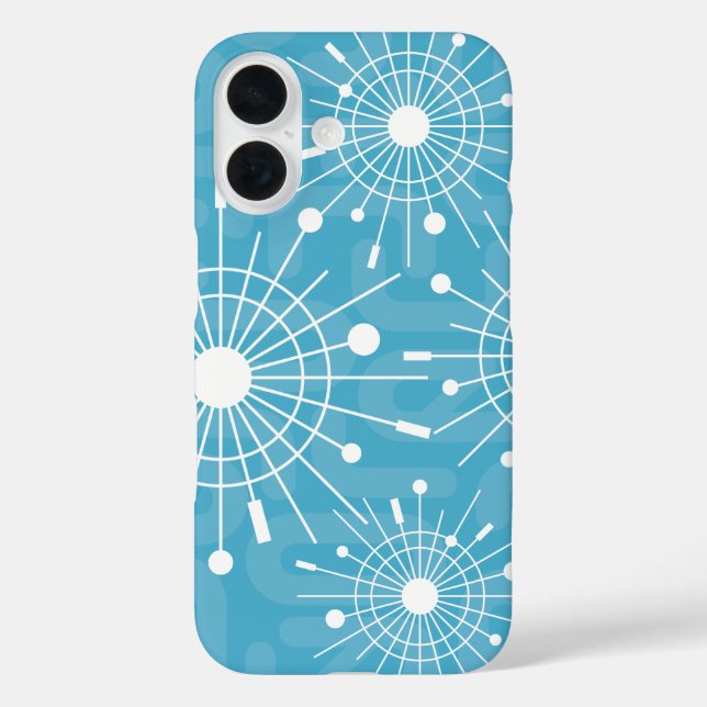 Mid-Century Modern Atomic Christmas Snowflakes Case-Mate iPhone Case (Back)