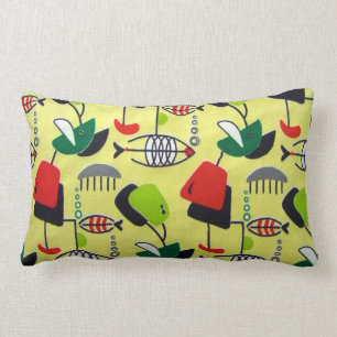 Mid Century Modern Atomic Design Lumbar Pillow