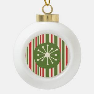 Mid Century Modern Atomic Dot Retro Christmas Ceramic Ball Christmas Ornament