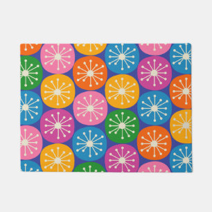Mid Century Modern Atomic Dots Colourful Retro Doormat
