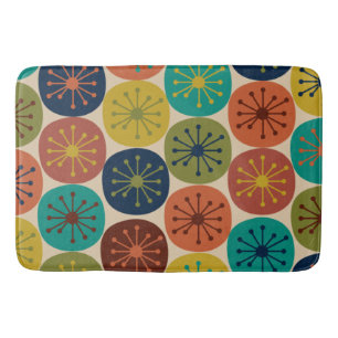Mid Century Modern Atomic Dots Retro Pattern Bath Mat